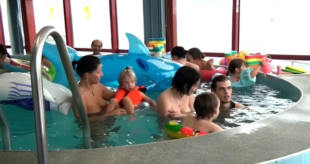 Indoor Swim Exercise - Admission Permitted Only in the Nude
