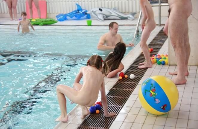 Nude family in the pool photos - Nature serves as the bodys natural clothing