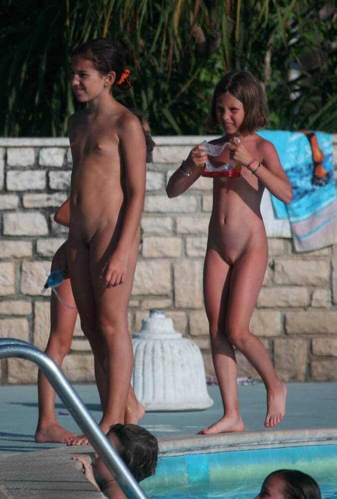Two Poolside Nudist Girls pics - Must always be without clothes